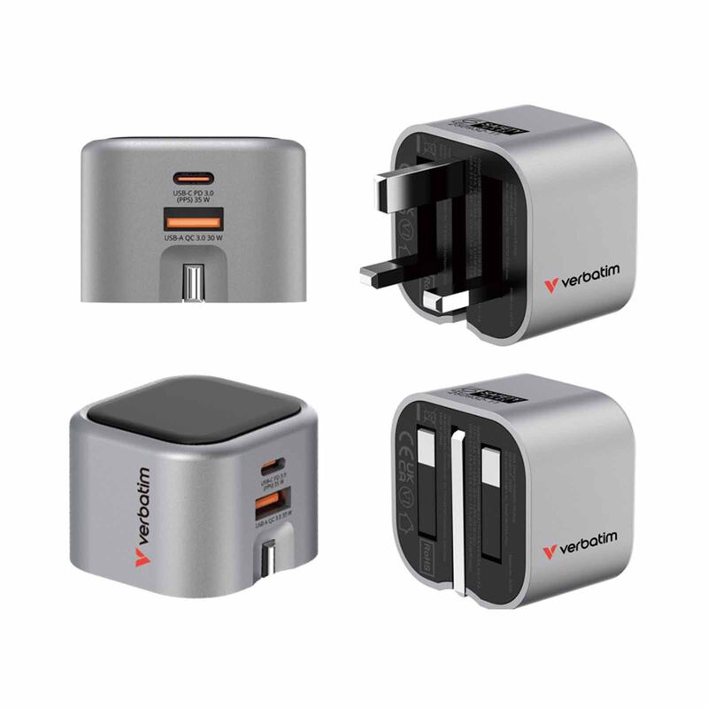 VERBATIM Gan Charger 35w Foldable Uk Plug VM32350-image 5