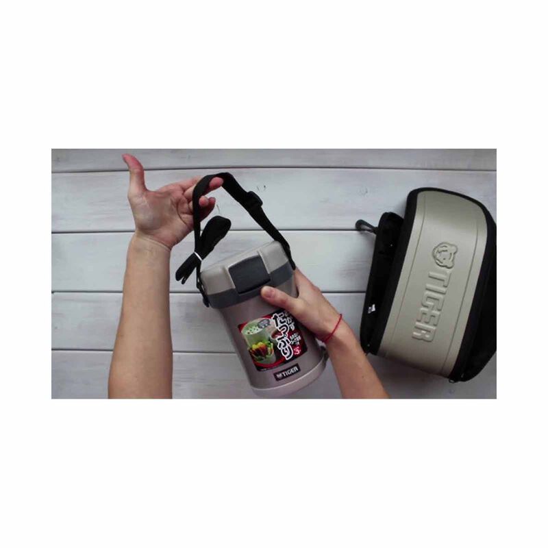 TIGER 1.7lt Lunch Box With Bag (warm Sliver) LWU-B170 (SE)-image 3