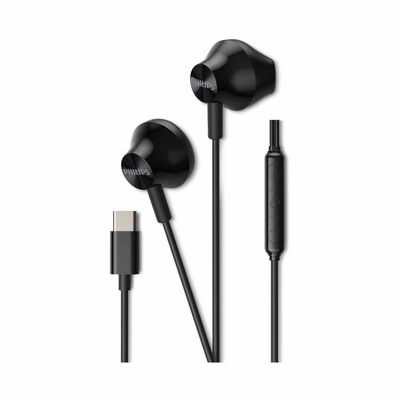 PHILIPS Wired In-ear, 1.2m, 14.2mm Neodymium Driver, Built-in Mic, Play/pause Button TAE2000BK/97