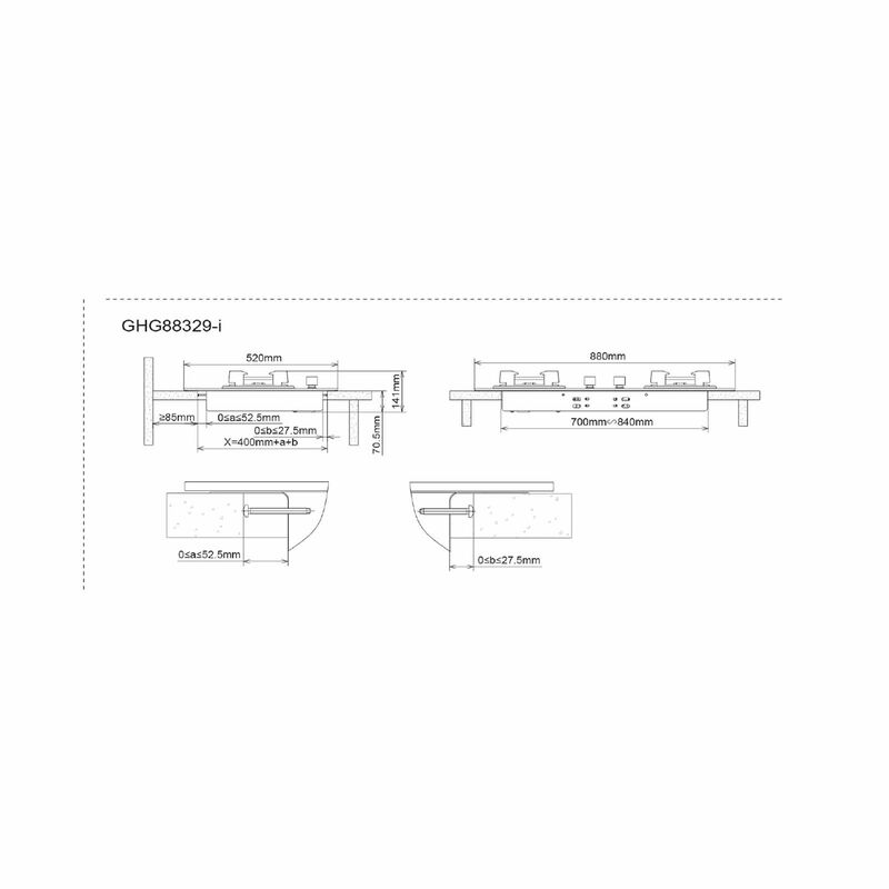 FOTILE 3 Burner Gas Hob - Black (pub) (exclude Installation) GHG88329-I-image 4