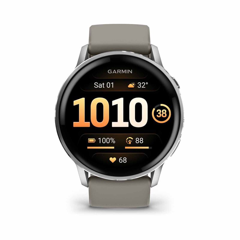GARMIN Venu 4 - 45mm Silver With Silver Gray Silicone Band GM-010-03014-41-image 1