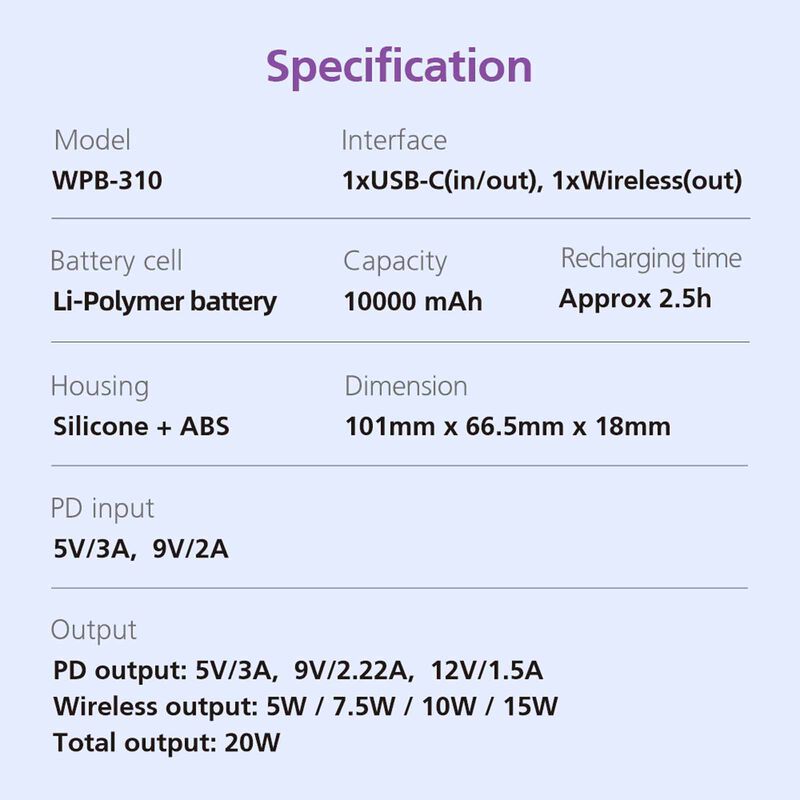 MICROPACK 3 In 1 Pd Fast Charging Magnetic Wireless Powerbank - Purple WPB-310-PL-image 17