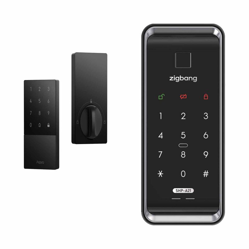 AQARA A+z* U50 (door) + Zigbang Shp-a21(gate) + Installation Black AQARA U50 (DOOR) + ZIGBANG SHP-A21(GATE) + INSTALL-image 1