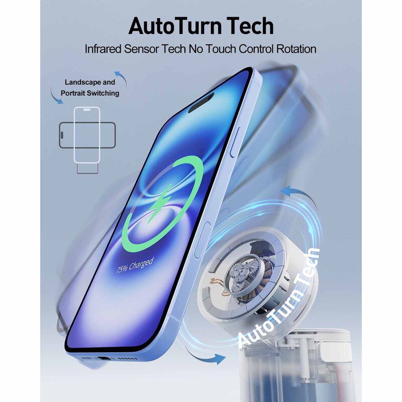 IWALK Power Stand 10000 Qi2 3-in-1 Wireless Charger White With Auto Rotation MXS006-002A-image 3