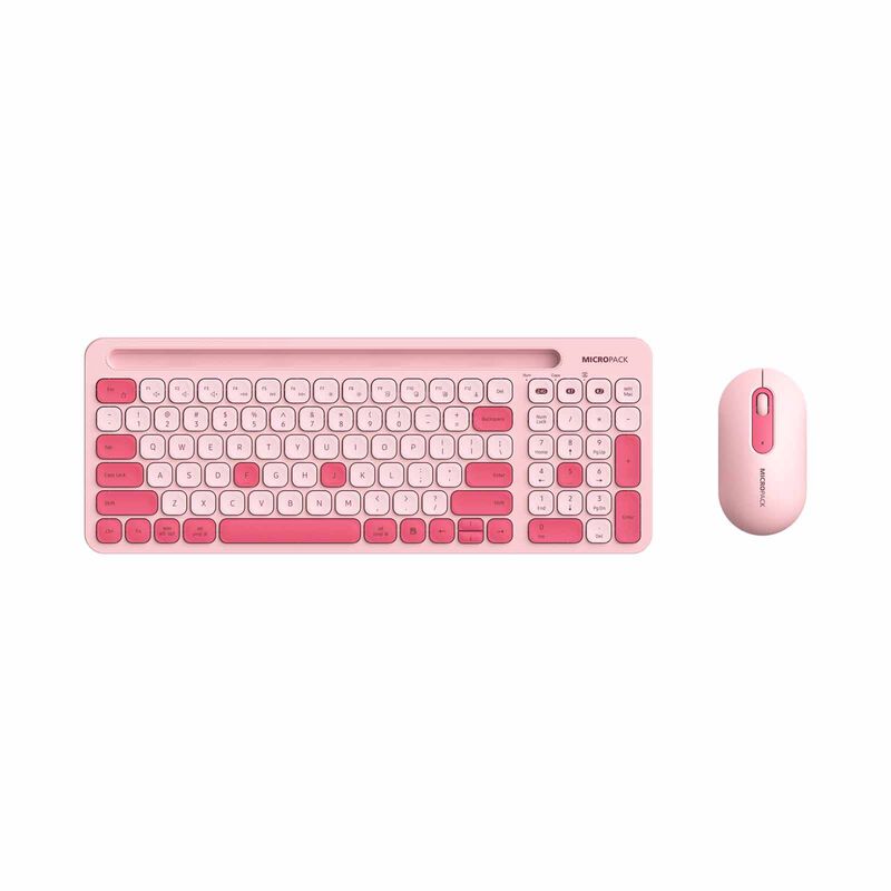 MICROPACK Lifestyle 2.4g+bluetooth Wireless Keyboard And Mouse Combo - Plum KM-238W-EN-PM-image 1