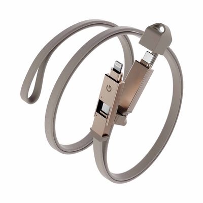 ENERGEA Sheath 2-in-1 C To C + Lightning Cable, 480mbps, 60, 1m -gold CBL-60SHTH-GLD100