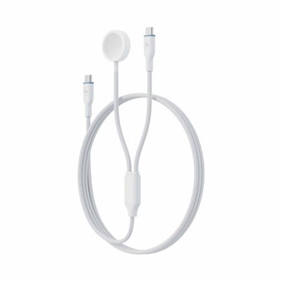 BAZIC Gocharge Deuce Cable, Usb-c To C With Watch Charger 1.8m- White CBL-GCDCW-WHT180