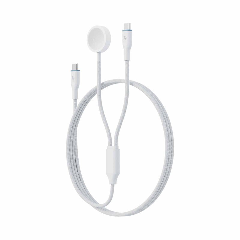 BAZIC Gocharge Deuce Cable, Usb-c To C With Watch Charger 1.8m- White CBL-GCDCW-WHT180-image 1