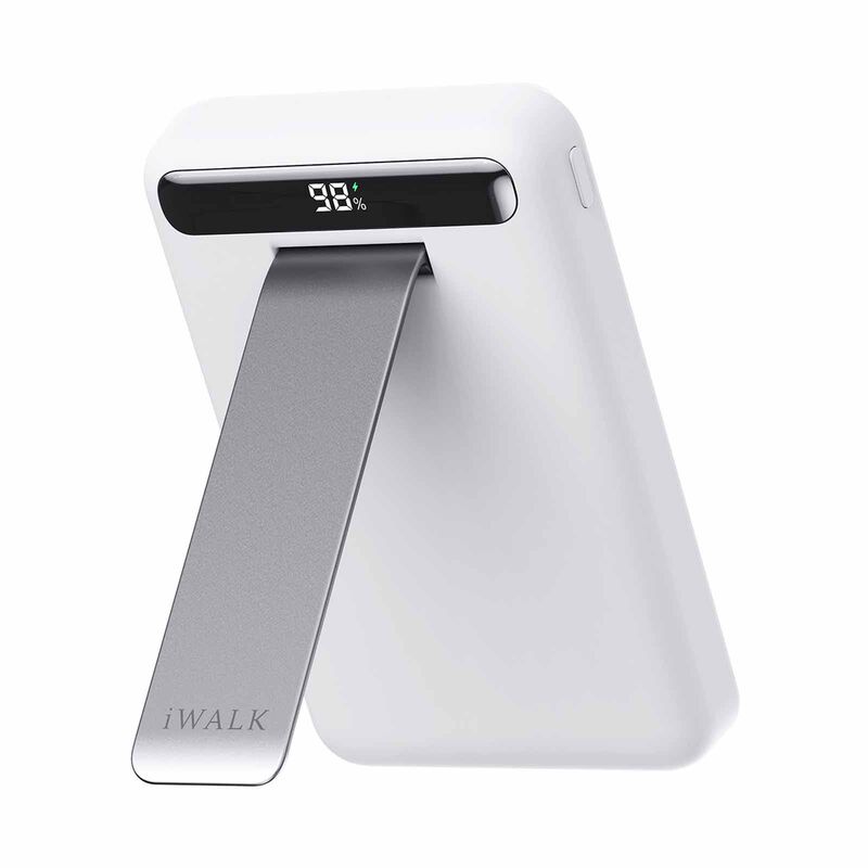 IWALK Powerstand 10000mah Qi2 Magnetic Wireless Fast Charger With Multi-angle Adjustable Stand White MXB014-002A-image 14
