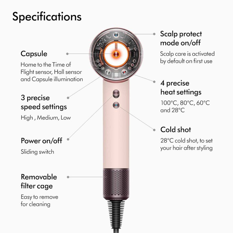 DYSON Supersonic Nural Hair Dryer (598969-01) - Ceramic Pink/rose Gold HD16 HK/SG CEPK/ROSEGD-image 8
