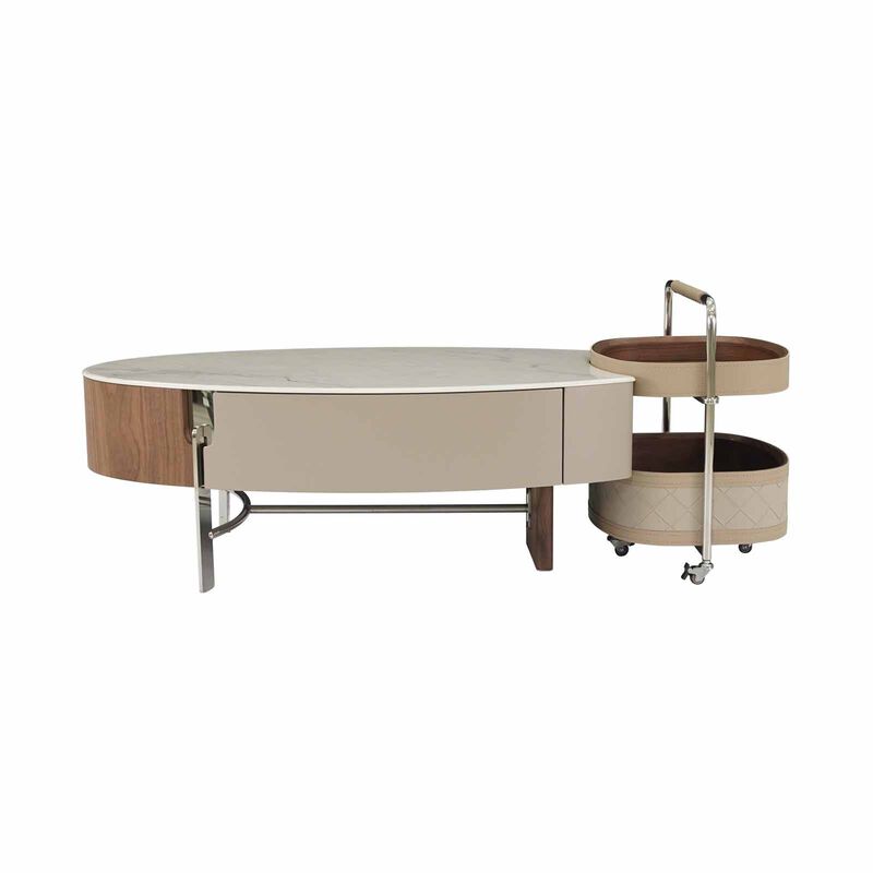 MUZE Coffee Table With Trolley Side Table TROKEY-image 1