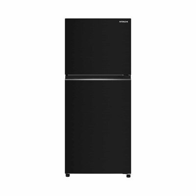 HITACHI 2 Door Top Mount Freezer Fridge (374l) - Brilliant Black HRTN6408SBBKSG