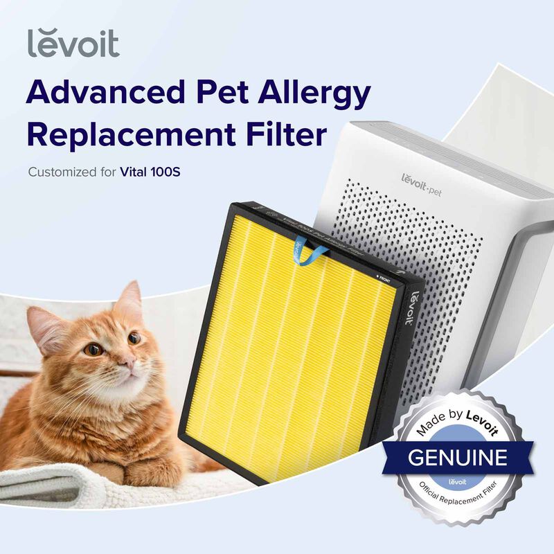 LEVOIT Vital 100s Smart Air Purifier Filter - Pet Allergy (yellow) LV-VT100SFILT-YL-image 2
