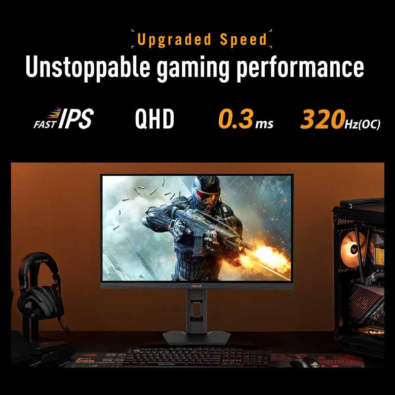 ASUS 27in Tuf Gaming Qhd 320hz Ips Height Adj Gaming Monitor VG27AQML5F-image 10