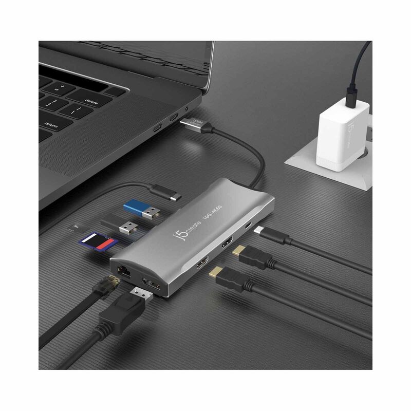 J5CREATE Usb-c 3.2 To 10g 4k60 Triple Display Adapter (11 In 1) JCD397-image 8