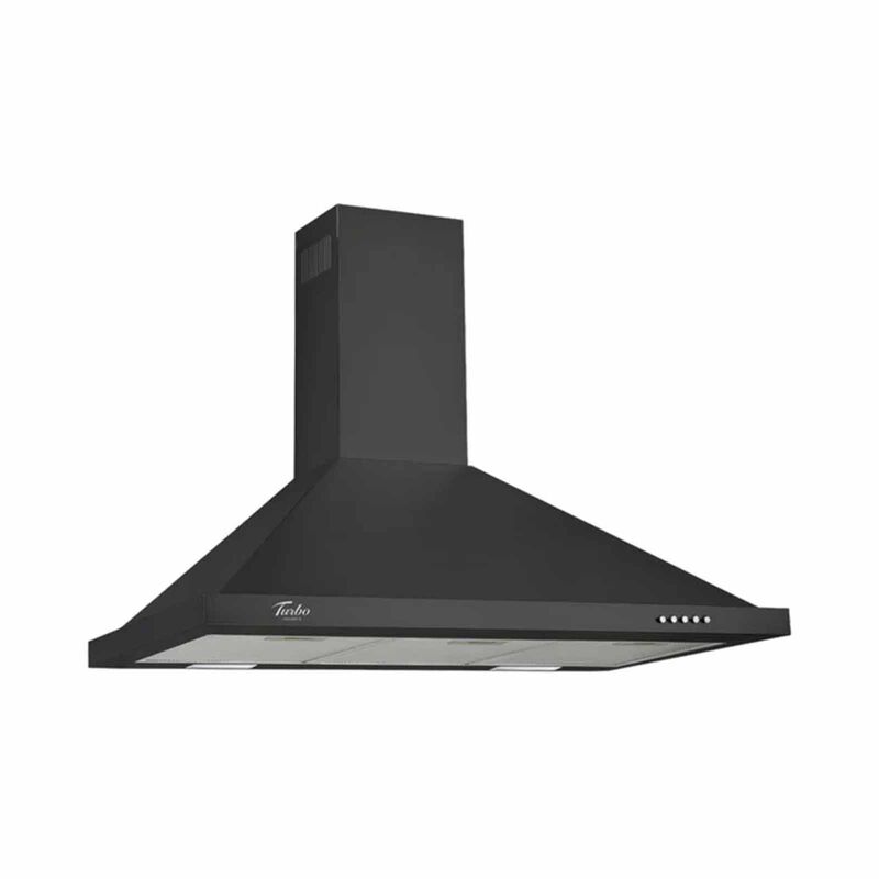 TURBO 90cm Chimney Hood Matt Black Buttons Control (excl. Install) TAC2-90BK-image 1