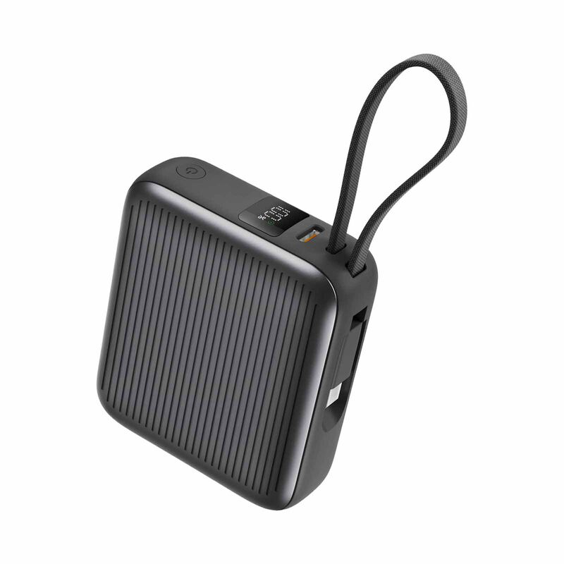 ENERGEA Integra Mini 35, 10000mah Powerbank With Built In Usb-c Cable Pd35w - Gun INT-MINI35-GUN-3C-image 1