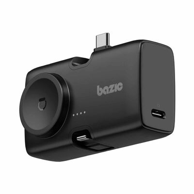 ENERGEA 2 In 1 5000mah Foldable Usb-c/lightning Pin Powerbank With Apple Watch Charger Truffle GPW-KODA-BLK BAZIC GOPOWER KODA