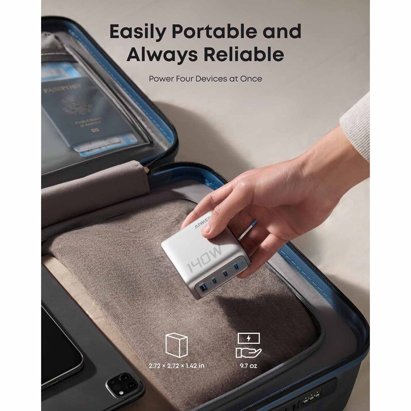 ANKER 140w Ai Display 4-port Foldable Pd 3.1 Usb-c Gan Charger B2697K41-image 2