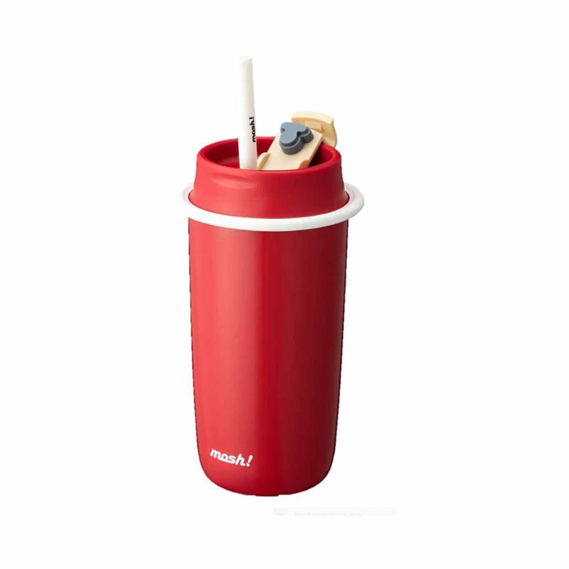 MOSH Latte Tumbler With Straw (480ml) Red DMLS480RD-image null