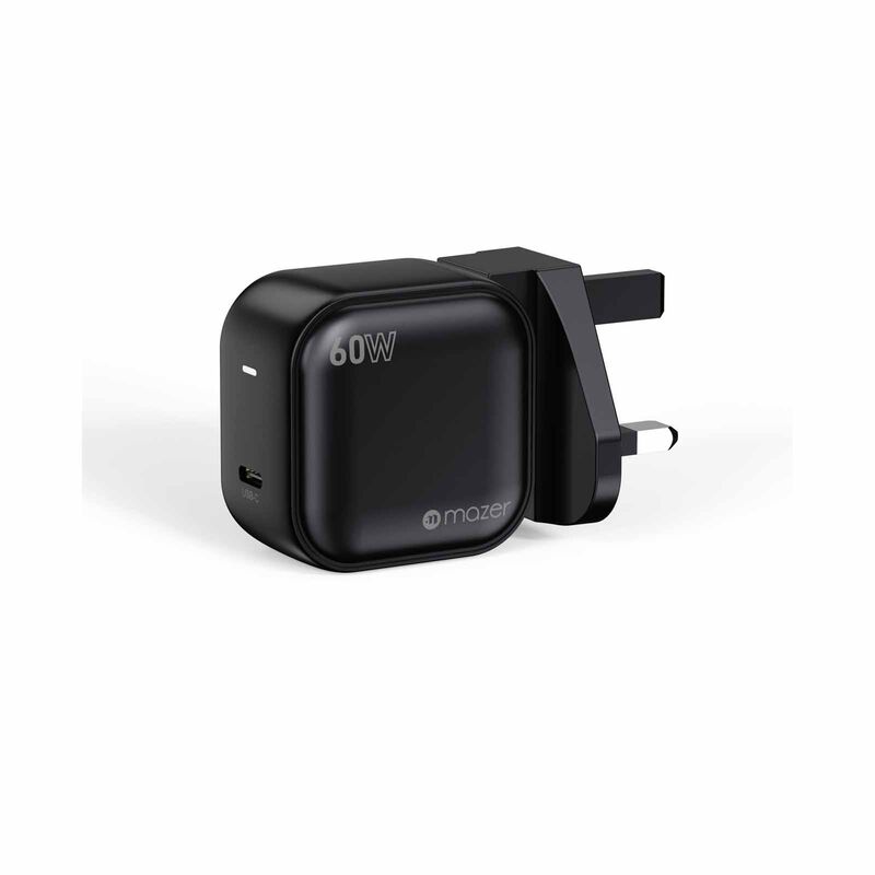 MAZER Prestigegan Mini Avs Dps60w 1c Us+uk Wall Charger-black M-G60UK-V5C-BK-image 2
