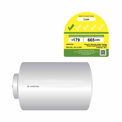 ARISTON Storage Water Heater 50l (installation Charges Applies) PRO RS J 50 3.0 SIN
