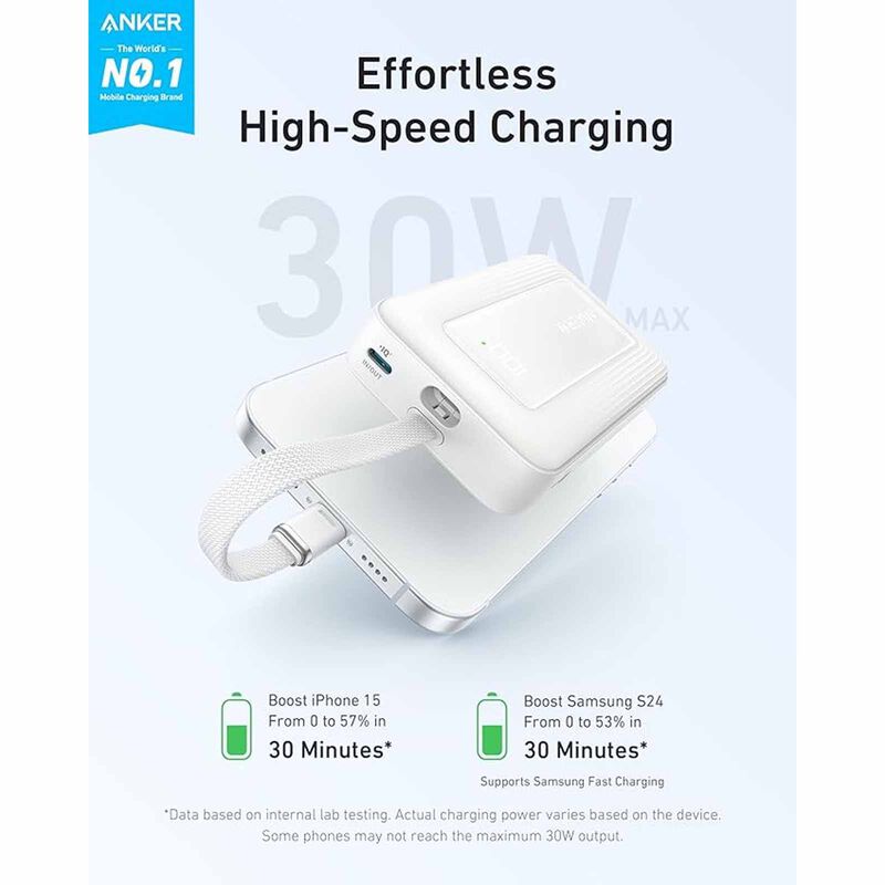 ANKER Zolo Powerbank 10k Pd 30w C Cable White A1688H21-image 4