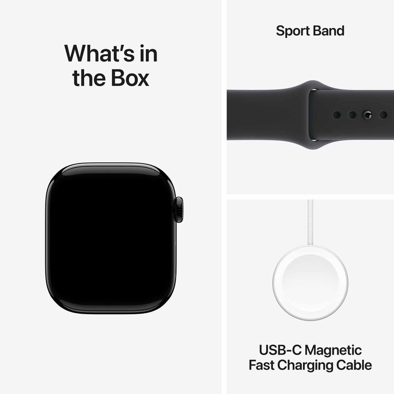 APPLE Watch Series 11 Gps + Cellular 42mm Jet Black Aluminium Case With Black Sport Band - S/m MF834X/A-image 2