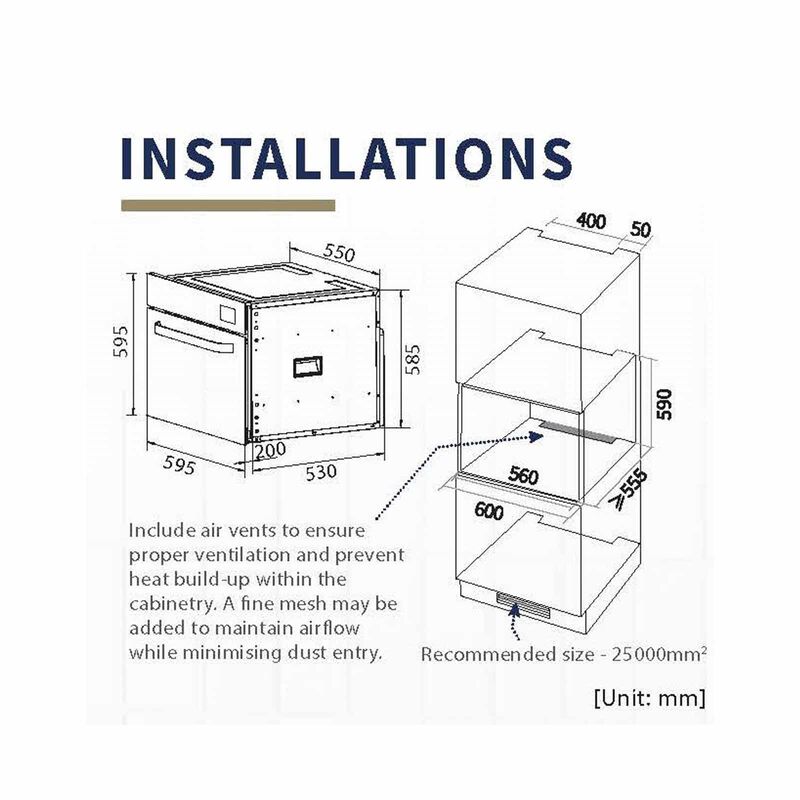 FUJIOH Multifunction Built-in Steam Oven (73l) (exclude Installation) FV-ML75-image 2