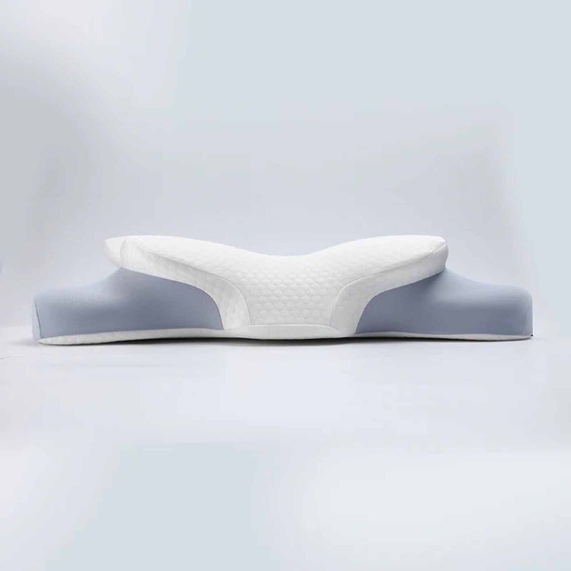 BELLAMI PL Double Comfort Memory Foam Pillow With Cover - White + Purple DOUBLE COMFORT-image 4
