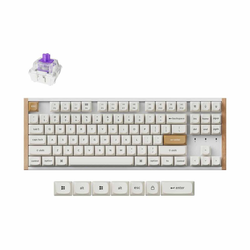 KEYCHRON K8 He 80%tkl, 87 Key, White Full Assembled, Rgb, Hot-swap, Hall Effect Keyboard - Special Ed. KYCN-K8H-Q1-image 1