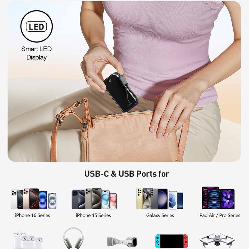 IWALK Macrogo 10000mah 30w Portable Charger With Stand Black UBM001-001A-image 9