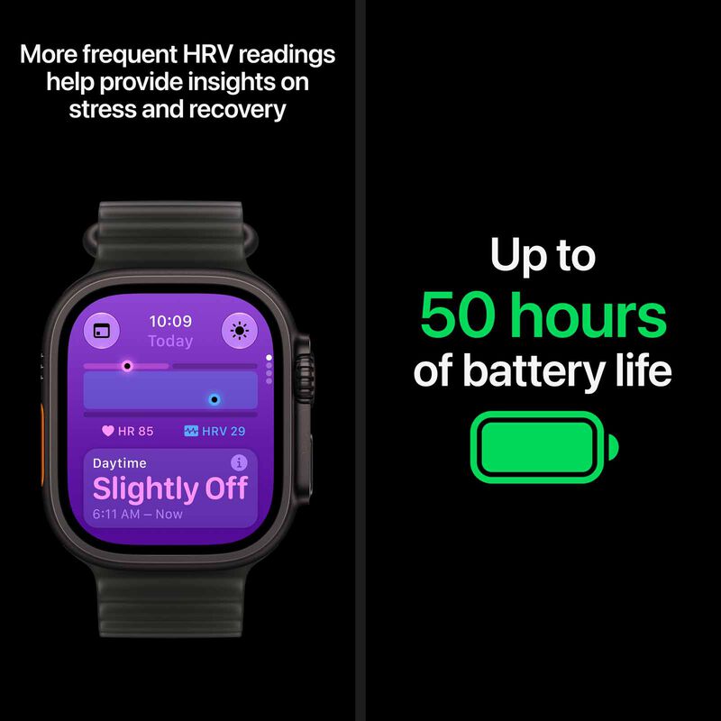 APPLE Watch Ultra 4 Gps + Cellular 49mm Black Titanium Case With Translucent Black Ocean Band MJAY4X/A-image 6