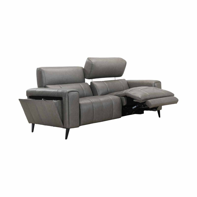 MUZE 3rr-e Seater 2 Function (fl) Grey Full Leather Sofa BLAIR-image 2