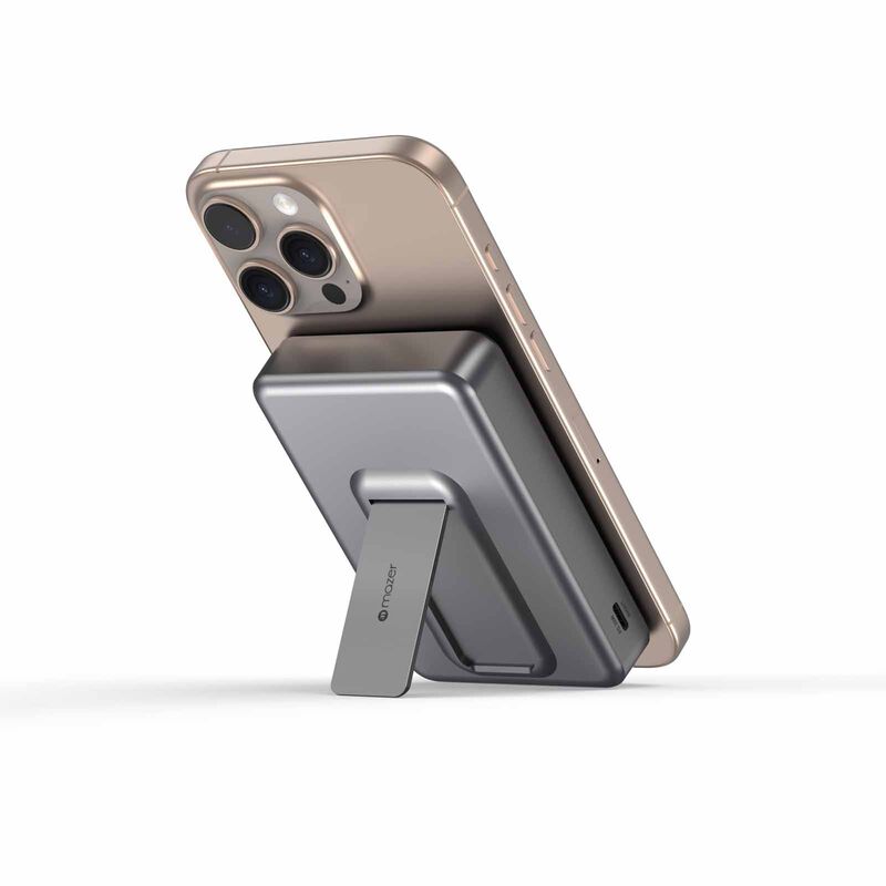 MAZER Ccc Certified Magnetic 15w 10000mah/pd30w With Istand Power Bank-blackgrey M-MAGAIR20-BG-image 5