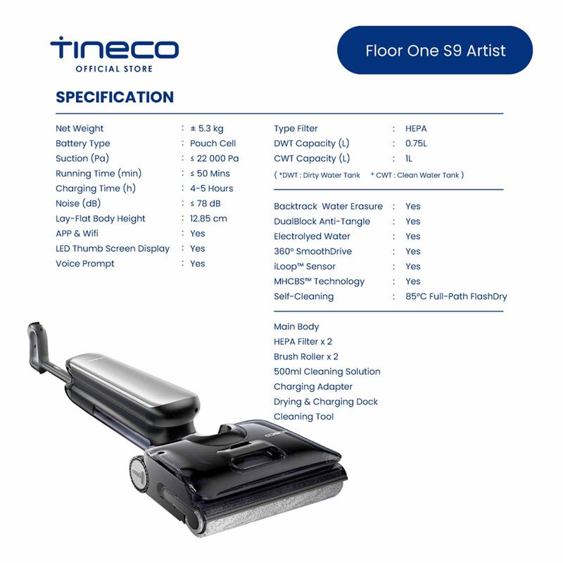 TINECO Floor One S9 Artist Premium Smart Cordless Floor Washer FLOOR ONE S9 ARTIST PREMIUM-image 10