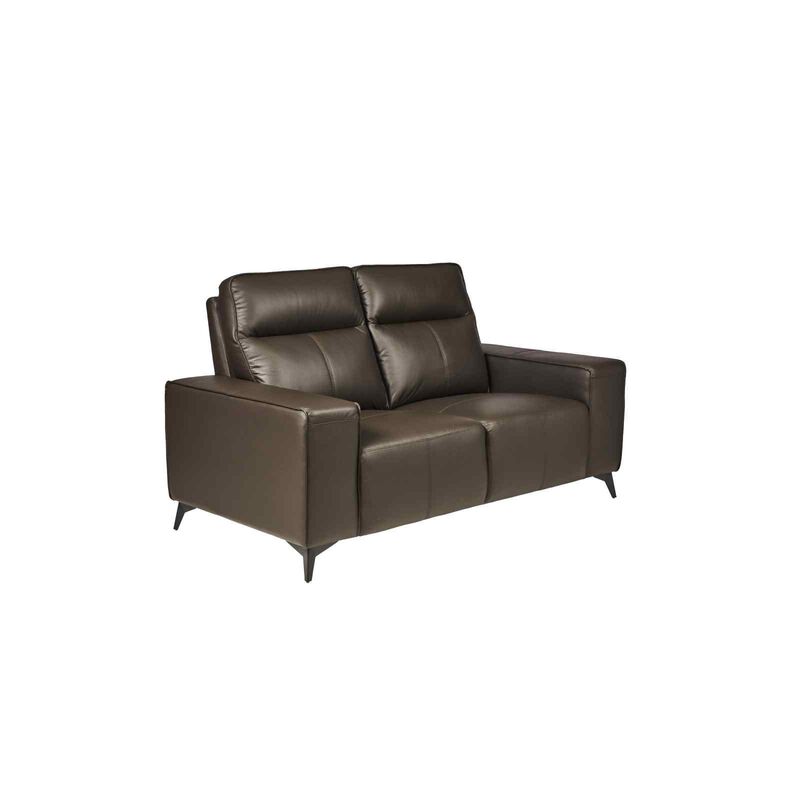 SOLOTTI 2 Seater (hl) Dk Brown Half Leather Sofa EMMALINE-image 2