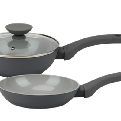 LA GOURMET Shogun Marble Kuro 3 Pcs Set (20cm Wok + Frypan) LGSNKO429964