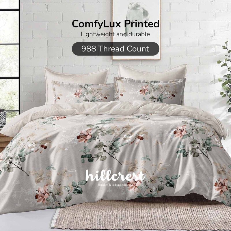 HILLCREST Hillcrest I Comfylux Printed 988tc I New Dawn Super Single Fitted Sheet ( Oe ) 7468 - A I SS I FS I NEWDAWN-image 1