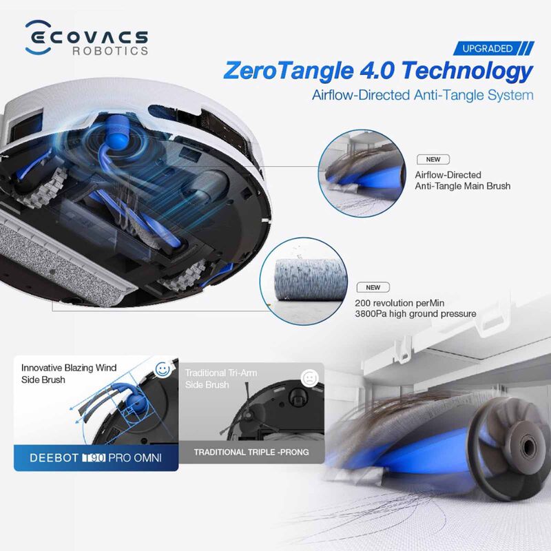 ECOVACS Deebot T90 Pro Omni Robotic Vacuum Cleaner - Black DEX95 - BLACK-image 5
