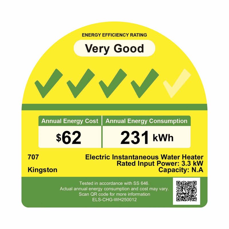707 Instant Water Heater With Rain Shower-white (installation Charges Applies) KINGSTON - WHITE-image 2