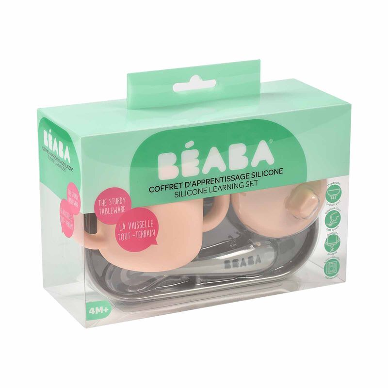 BEABA Learning Set - Pink/grey (online) SILICONE-image 5