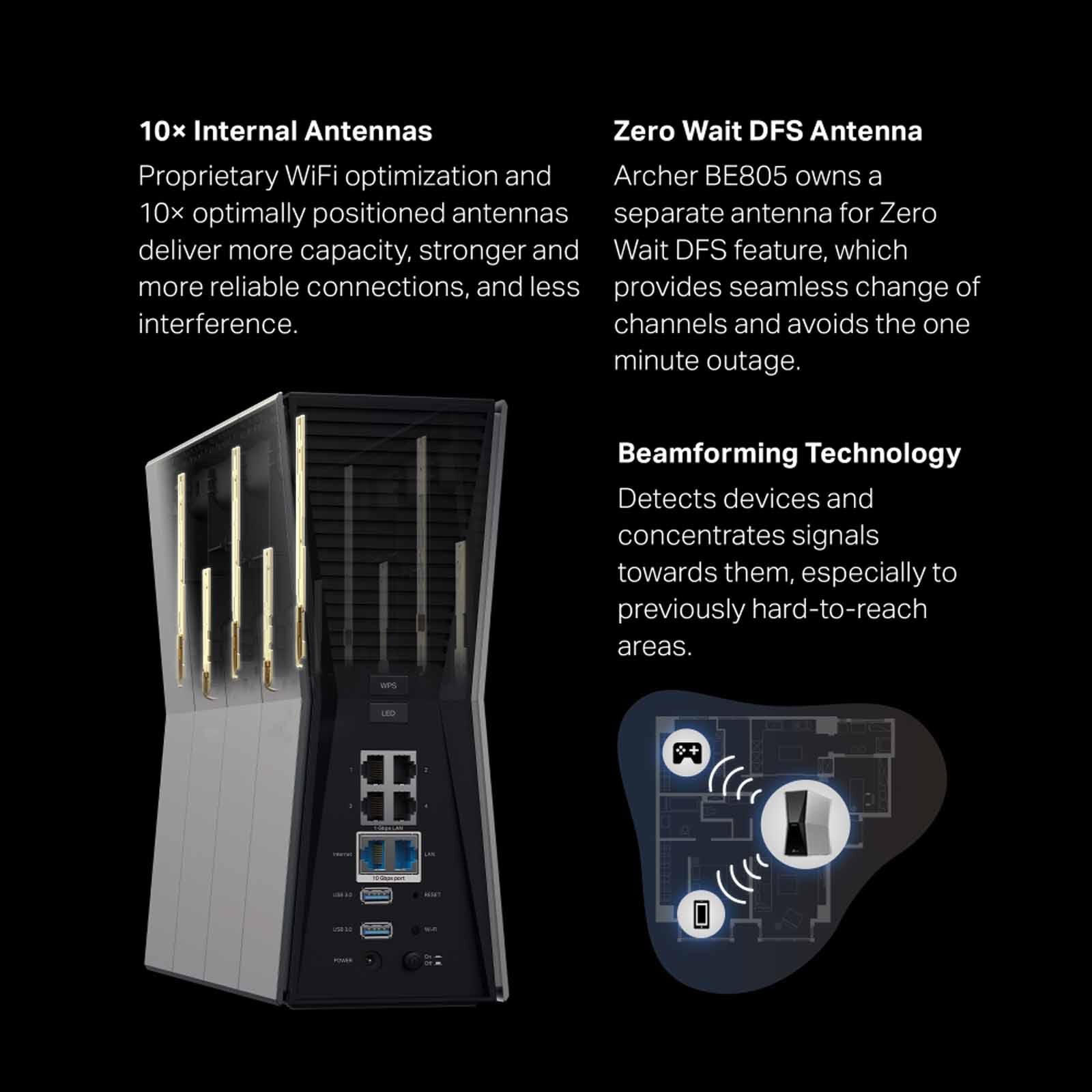 Shop TP LINK Be19000 Tri-band Wi-fi 7 Router ARCHER BE805 in Singapore