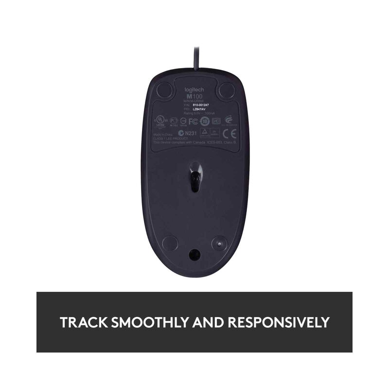LOGITECH M100r Usb Wired Mouse Blk Carton Box 3y 910-006765-image 6
