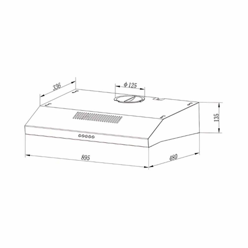 TURBO 90cm Cooker Hood With Push Button (excl. Install) TM65-902SS-image 3