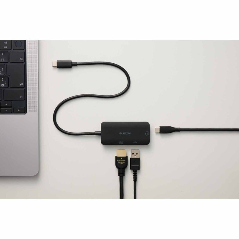 ELECOM 3 In 1 Docking Station (1 X Usb-c/hdmi/usb-a Port DST-C31BK-image 4