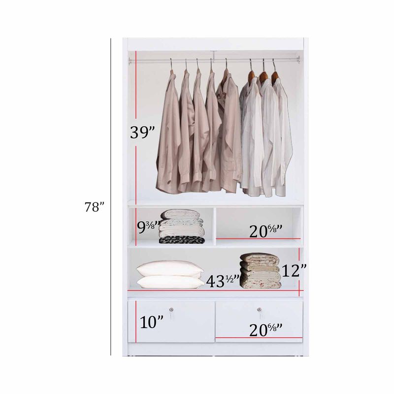 SMARTBOX 2 Door Sliding Wardrobe (white-46) LUCCA-image 3