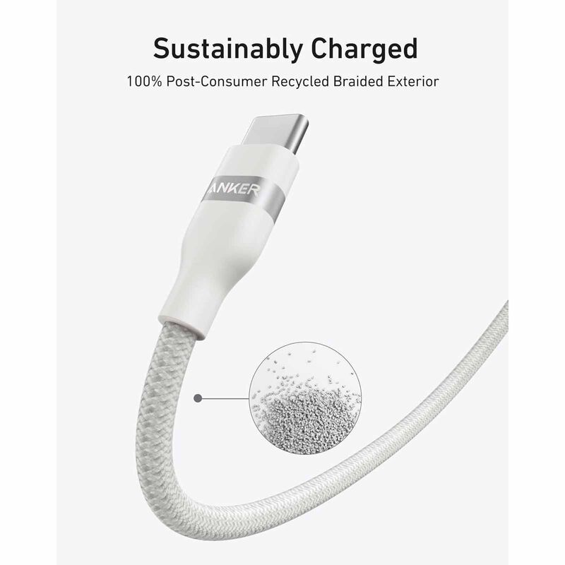 ANKER Upcycled-braided C To C Cable 3ft 240w White A82E2H21-image 3