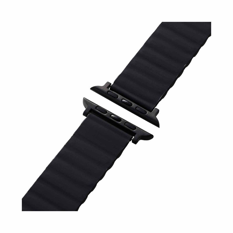 ELECOM Magnetic Soft Leather Apple Watch Band 49/45/44/42mm (black) AW-45BDLMAGBK-image 2