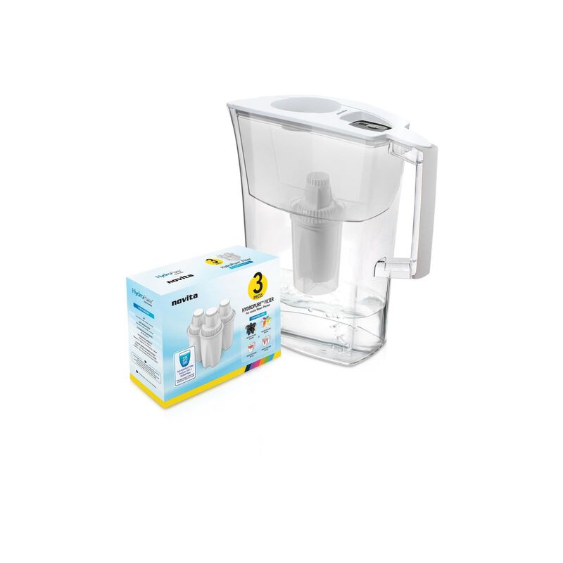 NOVITA Water Pitcher White Hydropure & Filter Pack NP110W BUNDLE-image null